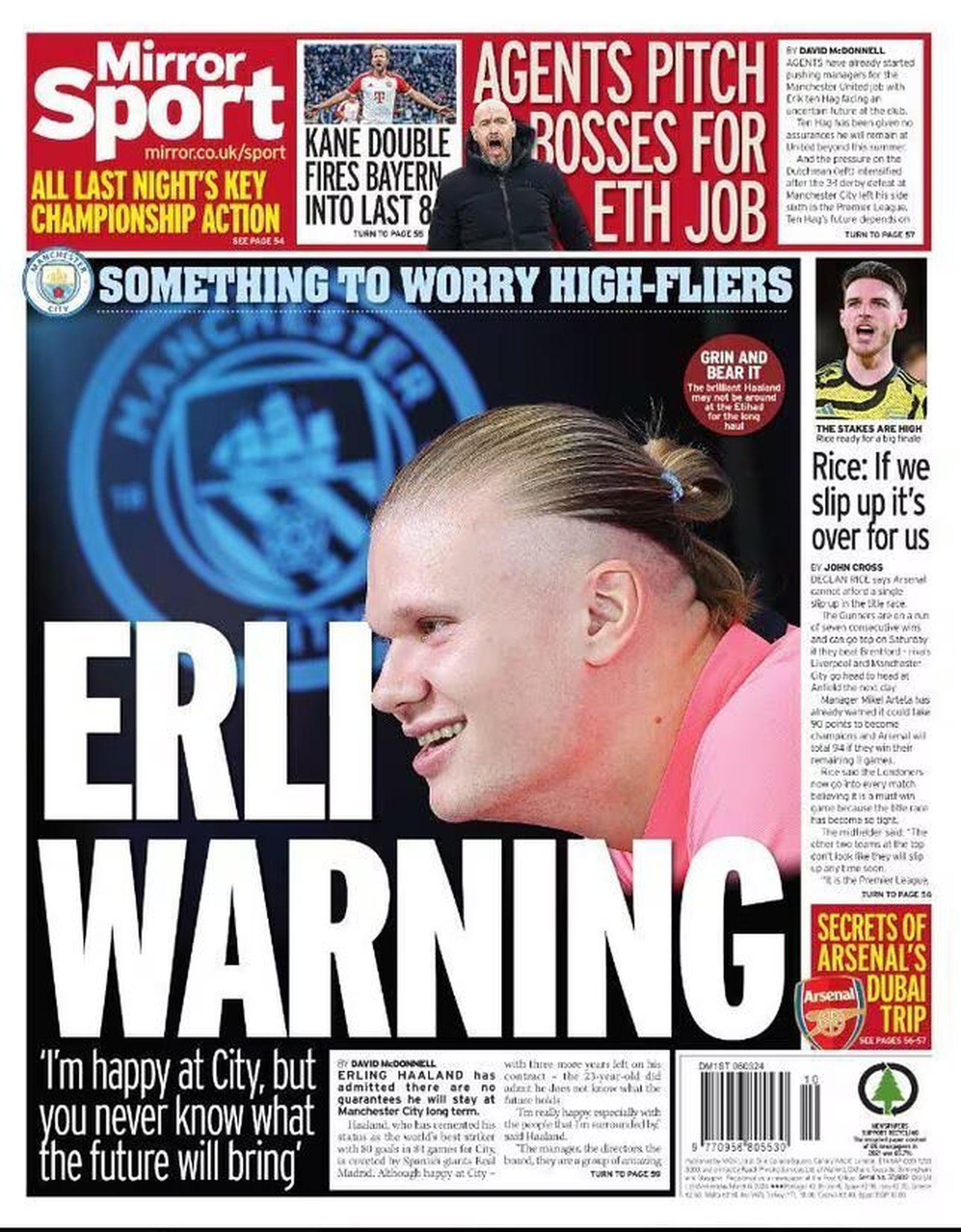 Portada de Haaland en Inglaterra
