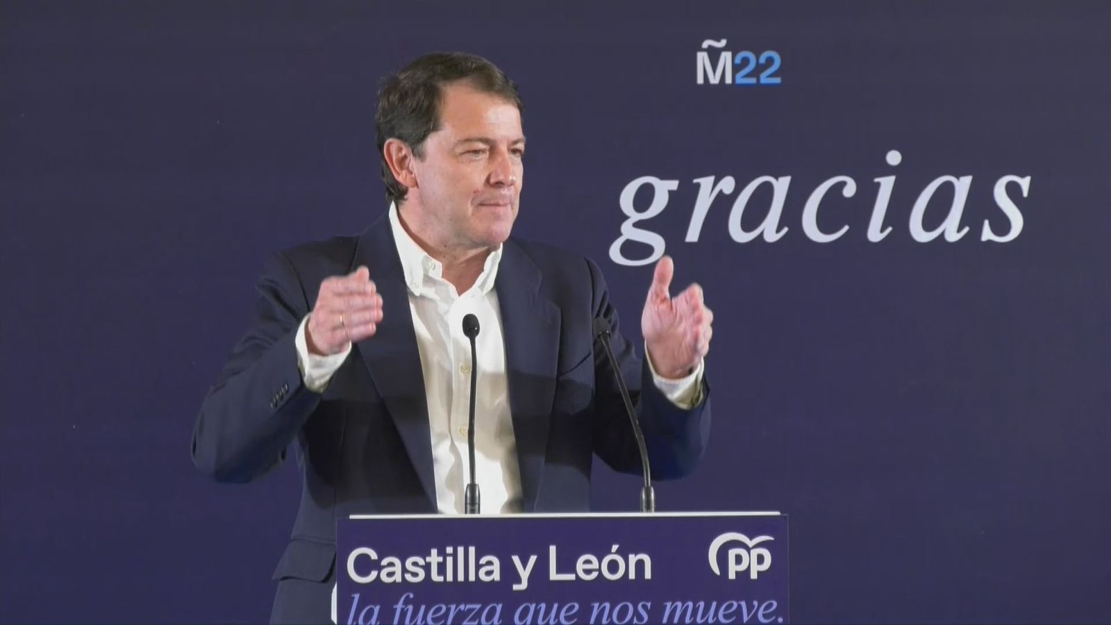 Mañueco tras la victoria electoral del 13F