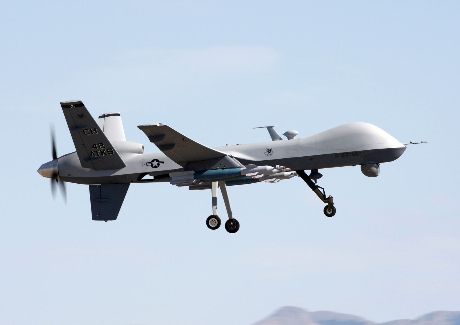 Un dron MQ-9 Reaper durante una misión de entrenamiento