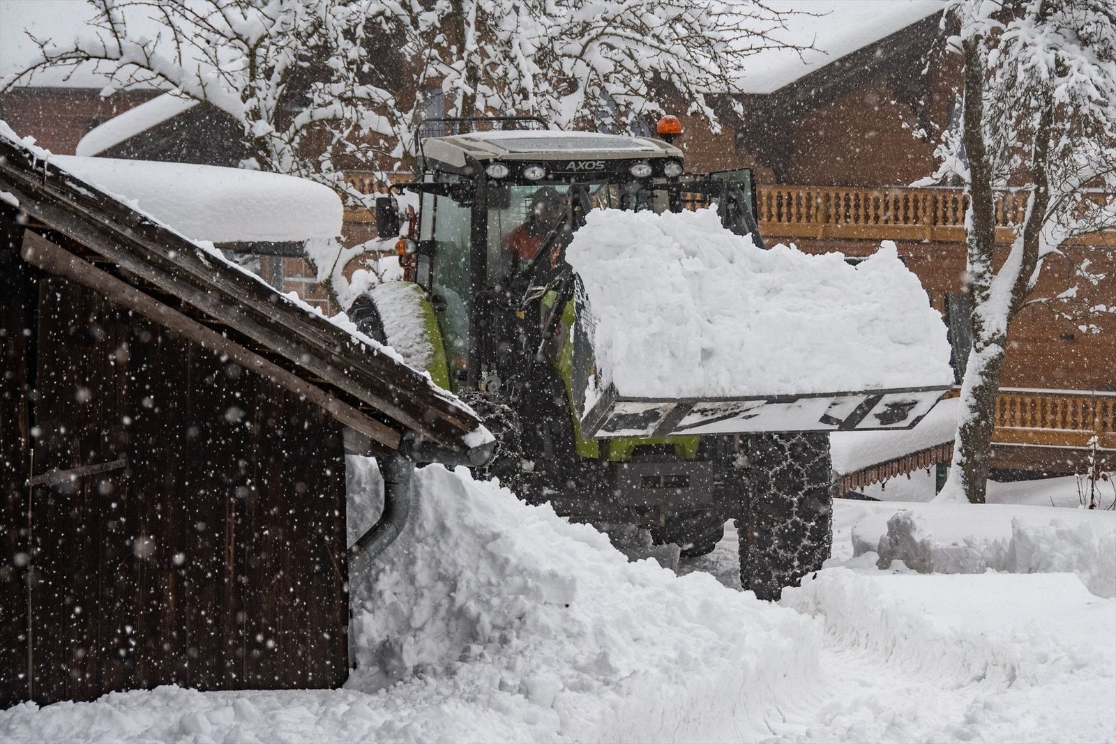 Temporal d nieve en Baviera (imagen de archivo)