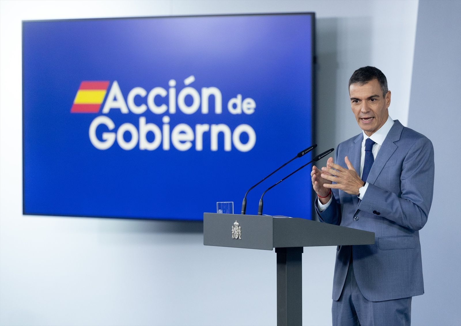El presidente del Gobierno, Pedro Sánchez, durante una rueda de prensa posterior al Consejo de Ministros