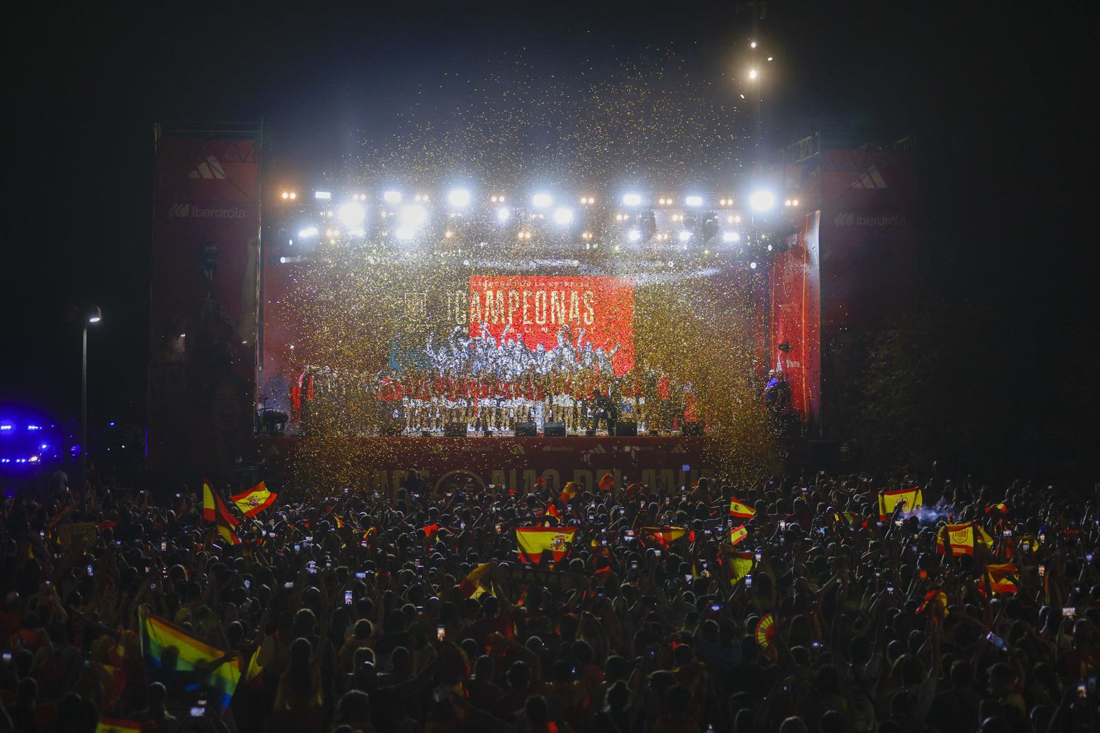 Fiesta de la Selección femenina de fútbol en Madrid tras ganar el Mundial