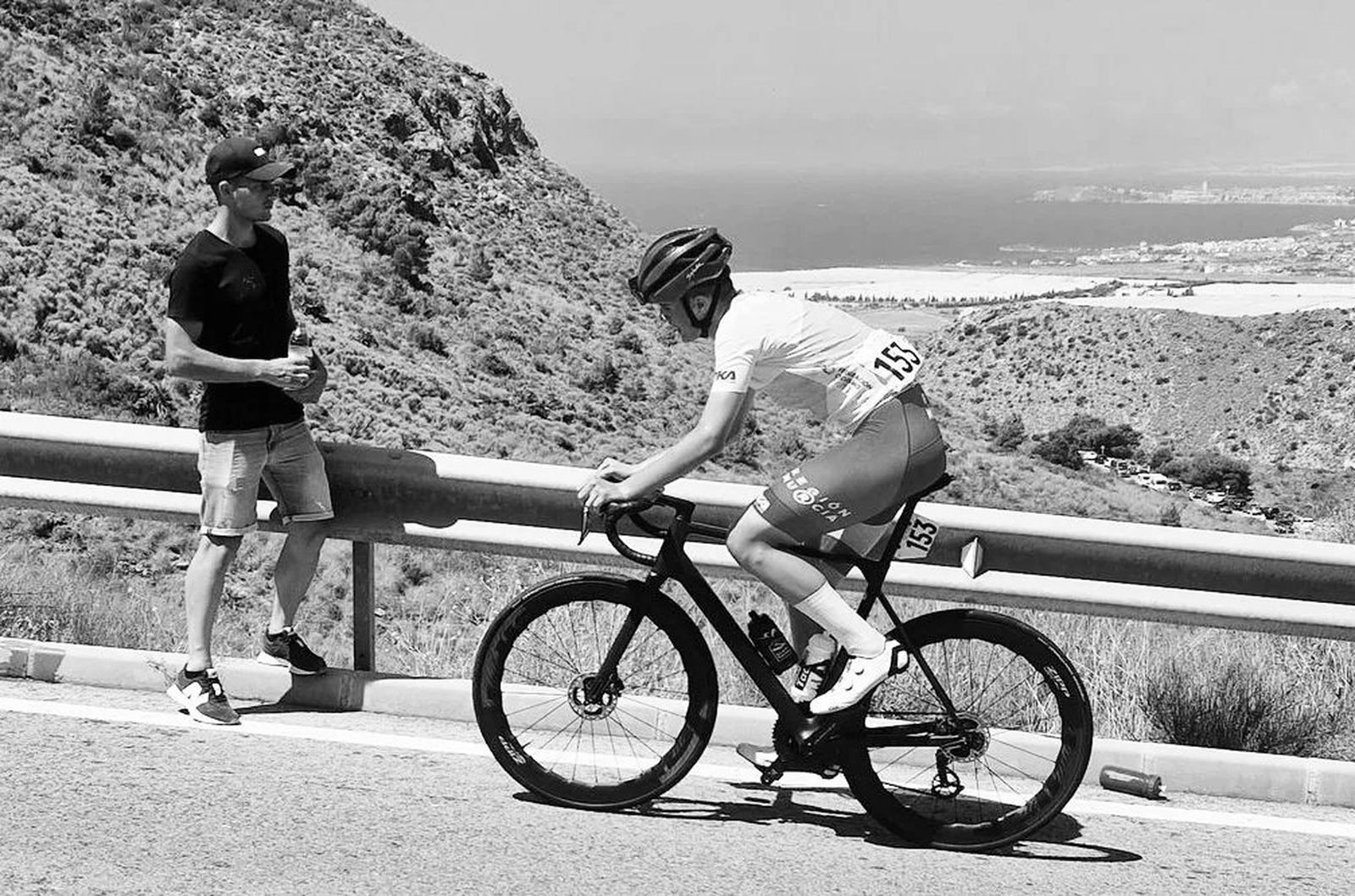 El ciclista Juan Pujalte durante la disputa de una prueba