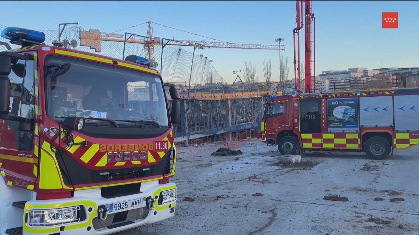Derrumbe sin heridos de un forjado de 1.000 m² en Alcobendas