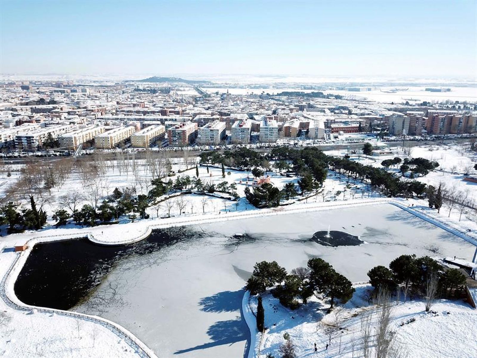 Vista de Lago de la Alhóndiga en la localidad madrileña de Getafe