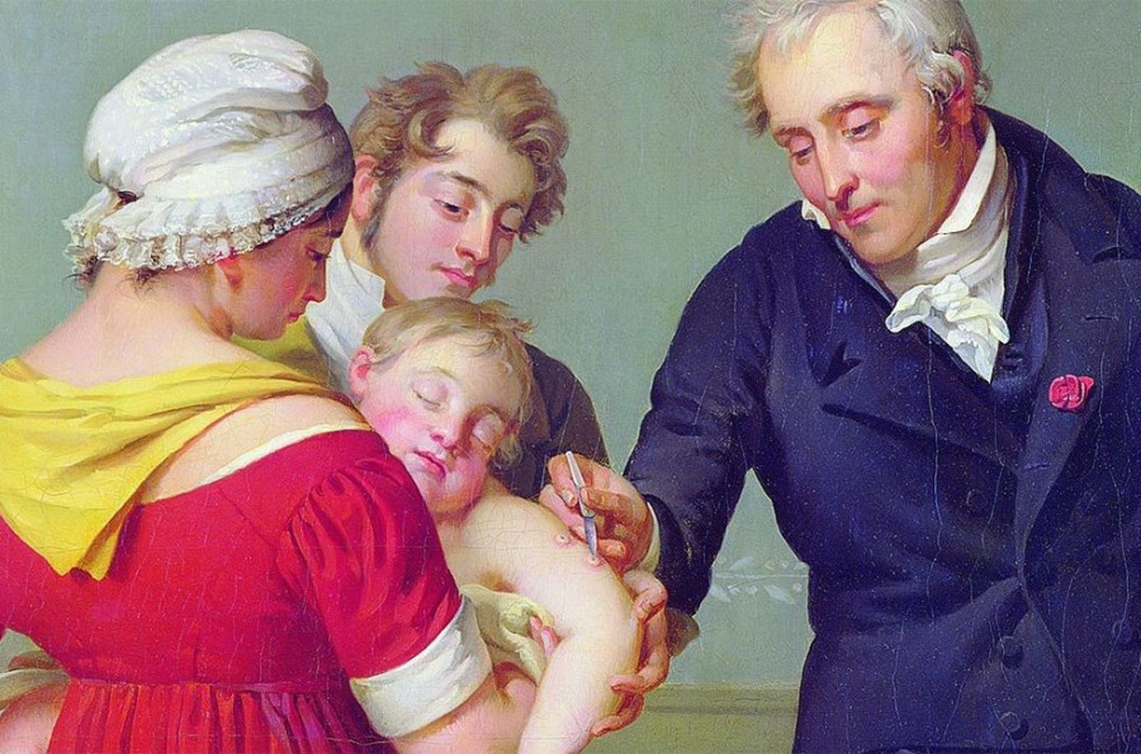 'Vacunación brazo a brazo', un cuadro de Constant Desbordes. 'Vacunación brazo a brazo', un cuadro de Constant Desbordes