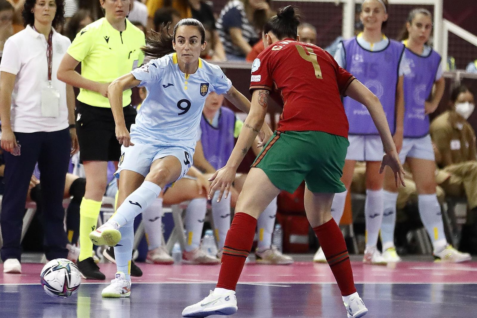 Final de la Eurocopa de fútbol sala femenino entre las selecciones de España y Portugal