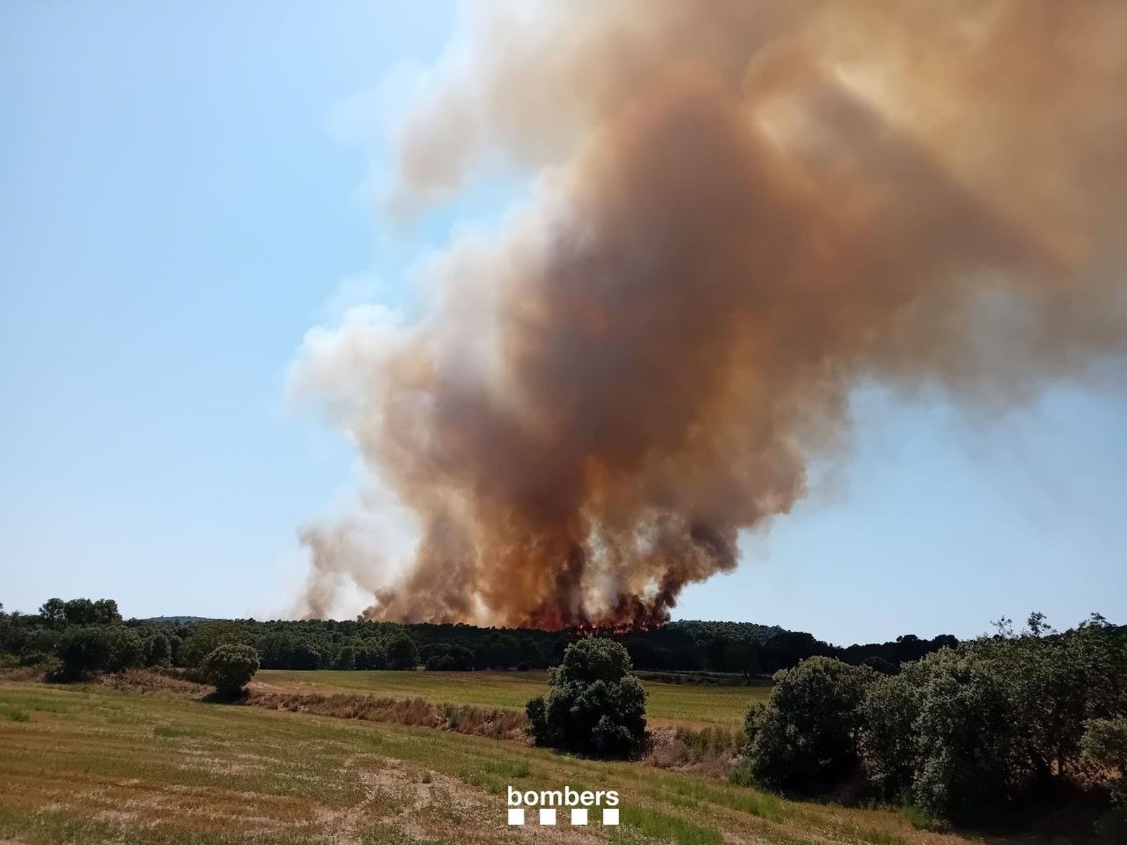 Confinados por un incendio forestal los  vecinos de cuatro localidades en Tarragona