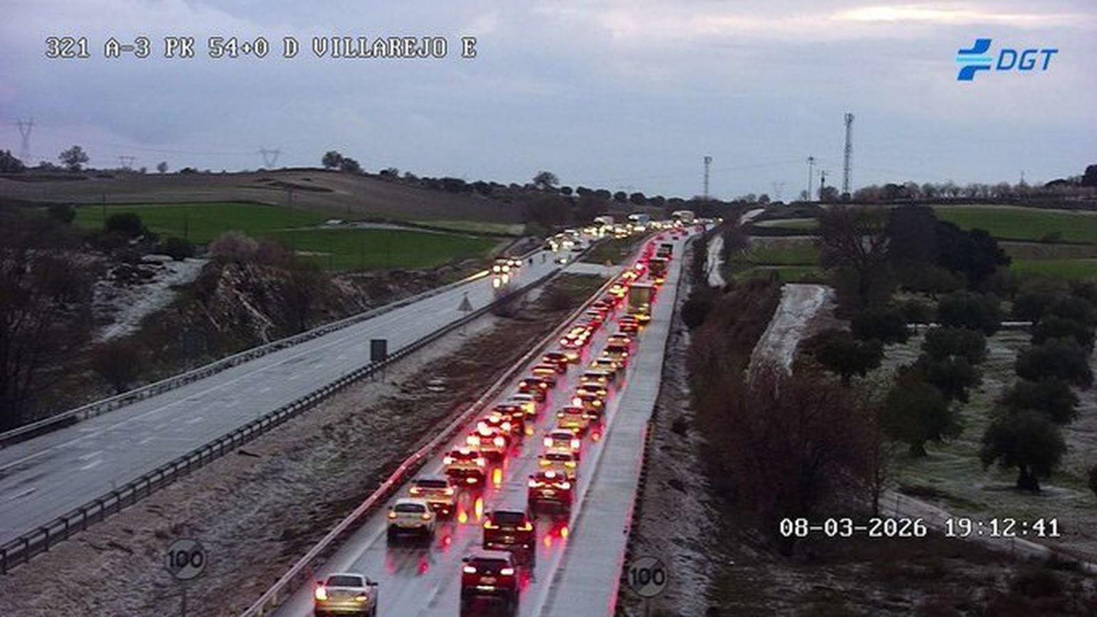 Accidente múltiple en la la A-3 en Villarejo de Salvanés