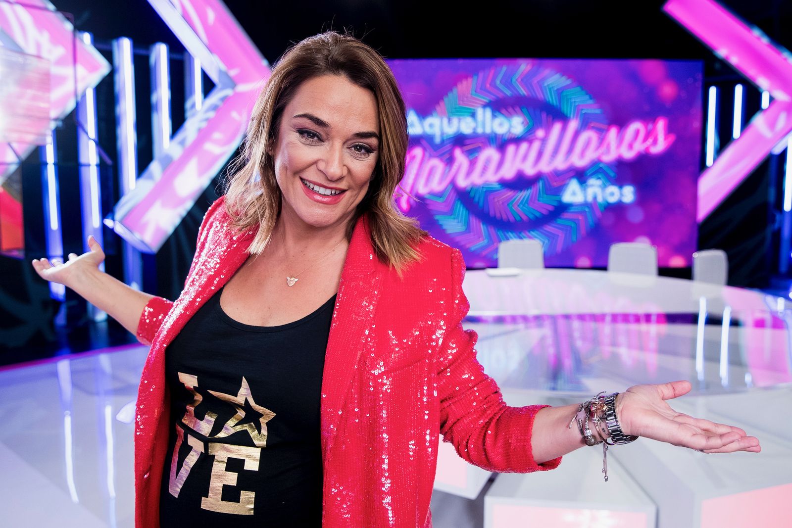 Las Campos, con Toñi Moreno, en el estreno de  'Aquellos Maravillosos Años'