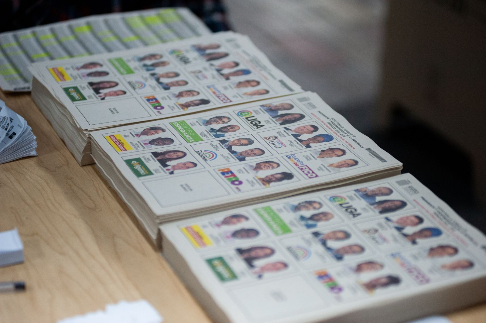 Papeletas para las elecciones de Colombia.