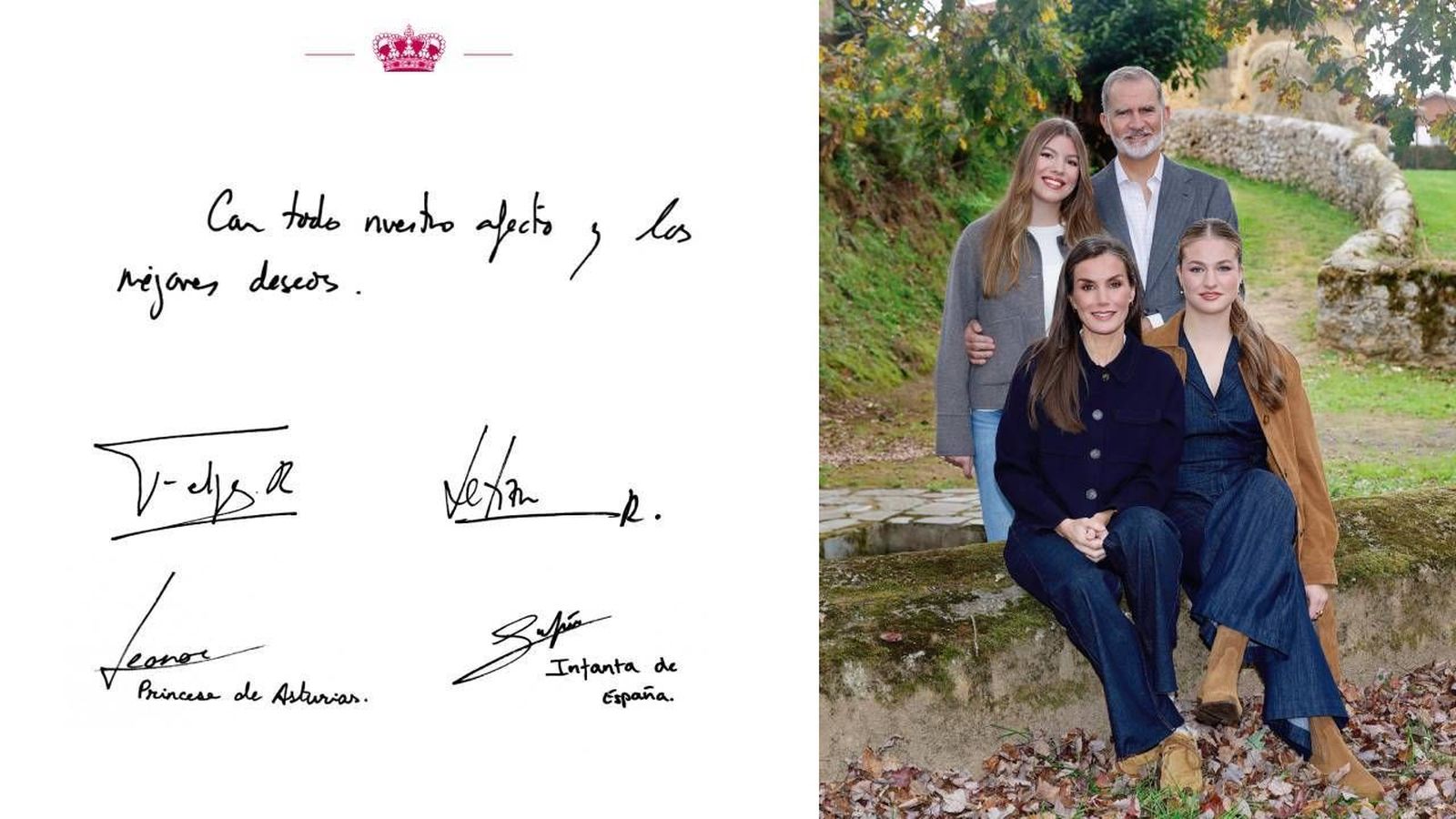 Los reyes felicitan la Navidad 2025 con una inédita foto familiar en un entorno rural