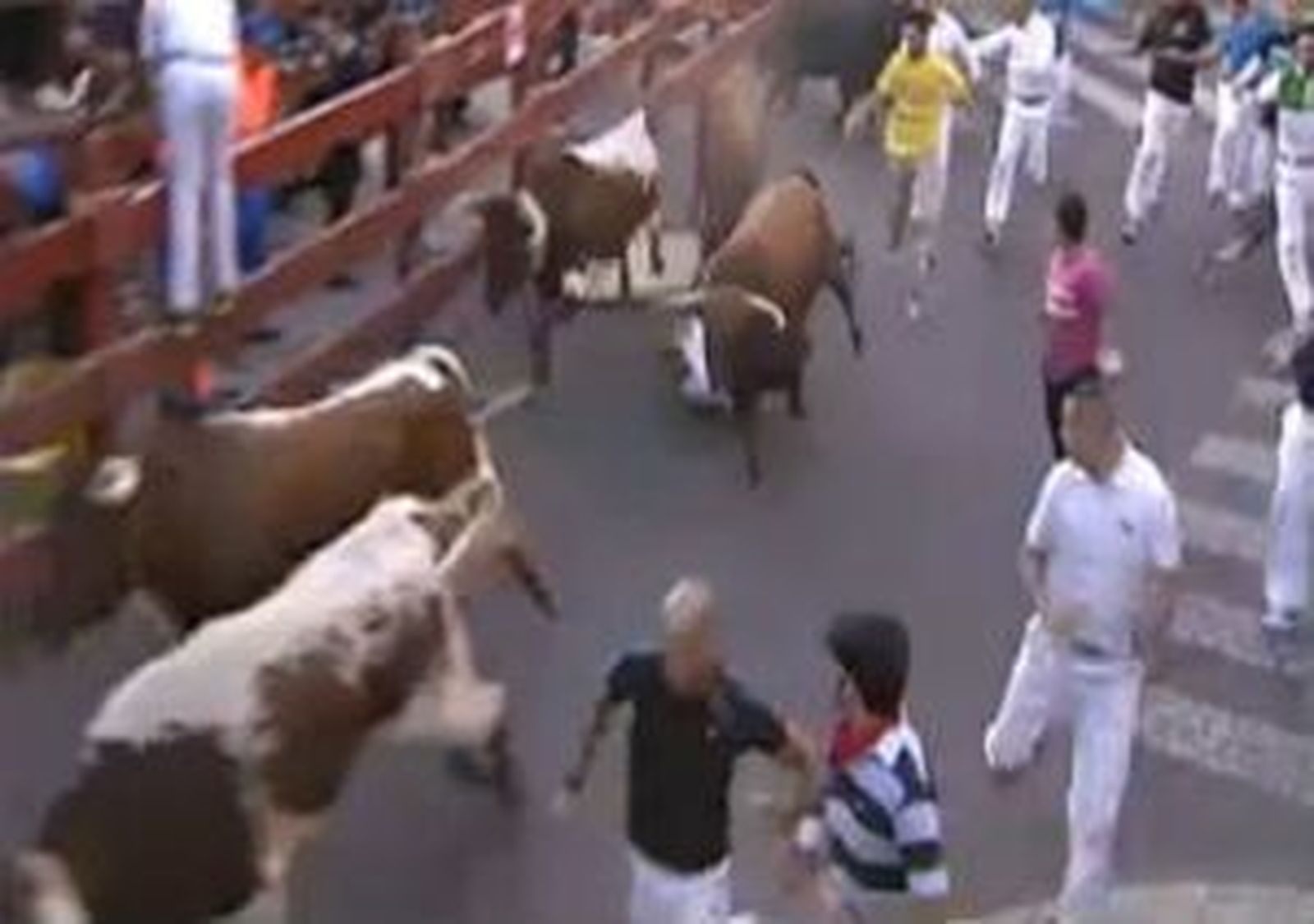 El cuarto encierro de las fiestas de "Sanse" deja once heridos, dos por asta de toro