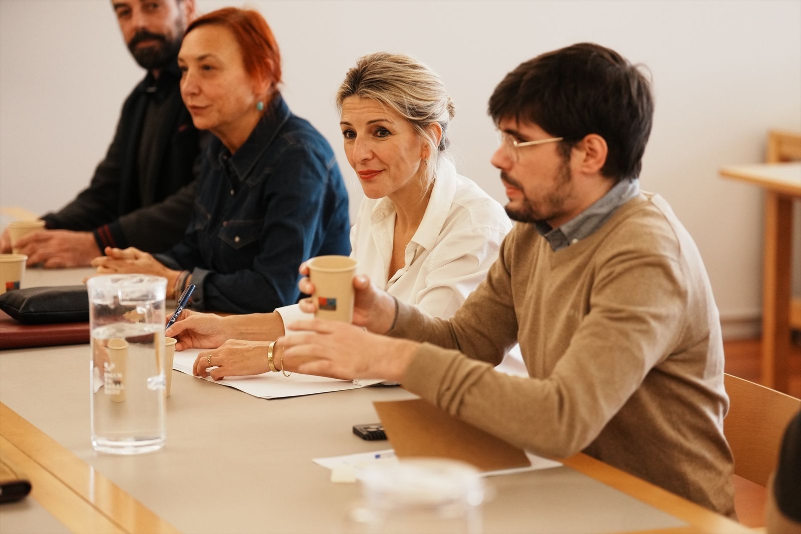 El diputado de Sumar, Lander Martínez y la líder de Sumar, Yolanda Díaz