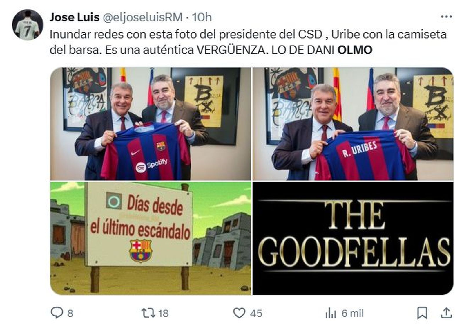 Tuit con Laporta y Uribes