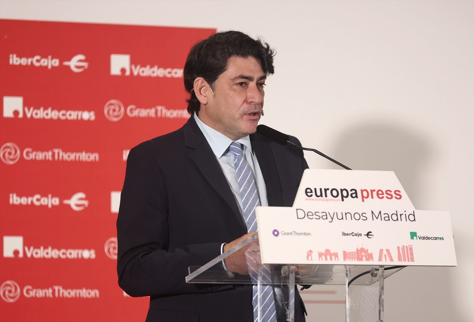 David Pérez interviene durante un desayuno informativo de Europa Press