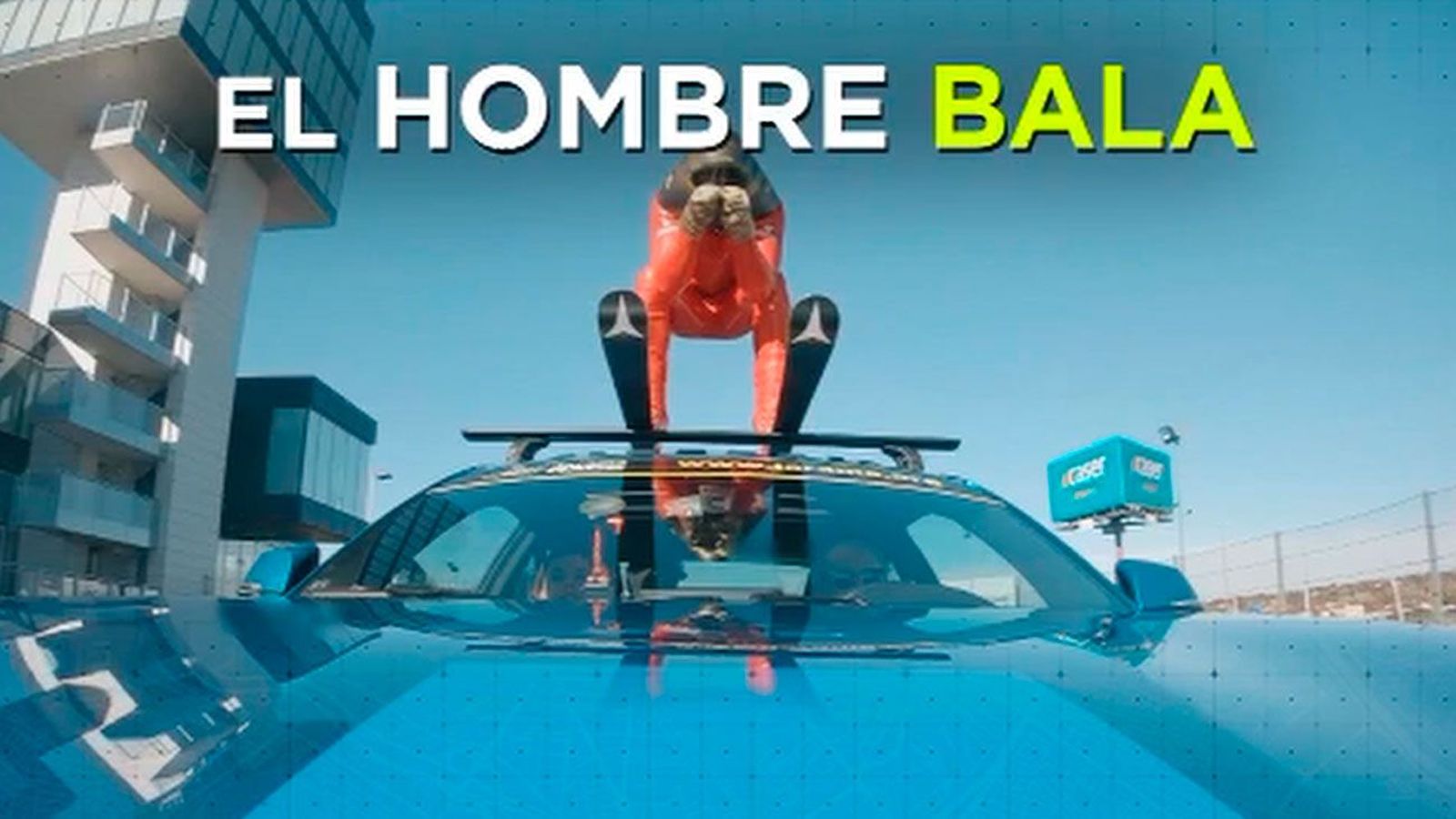 Jan Farell, el hombre bala se entrena en el Jarama