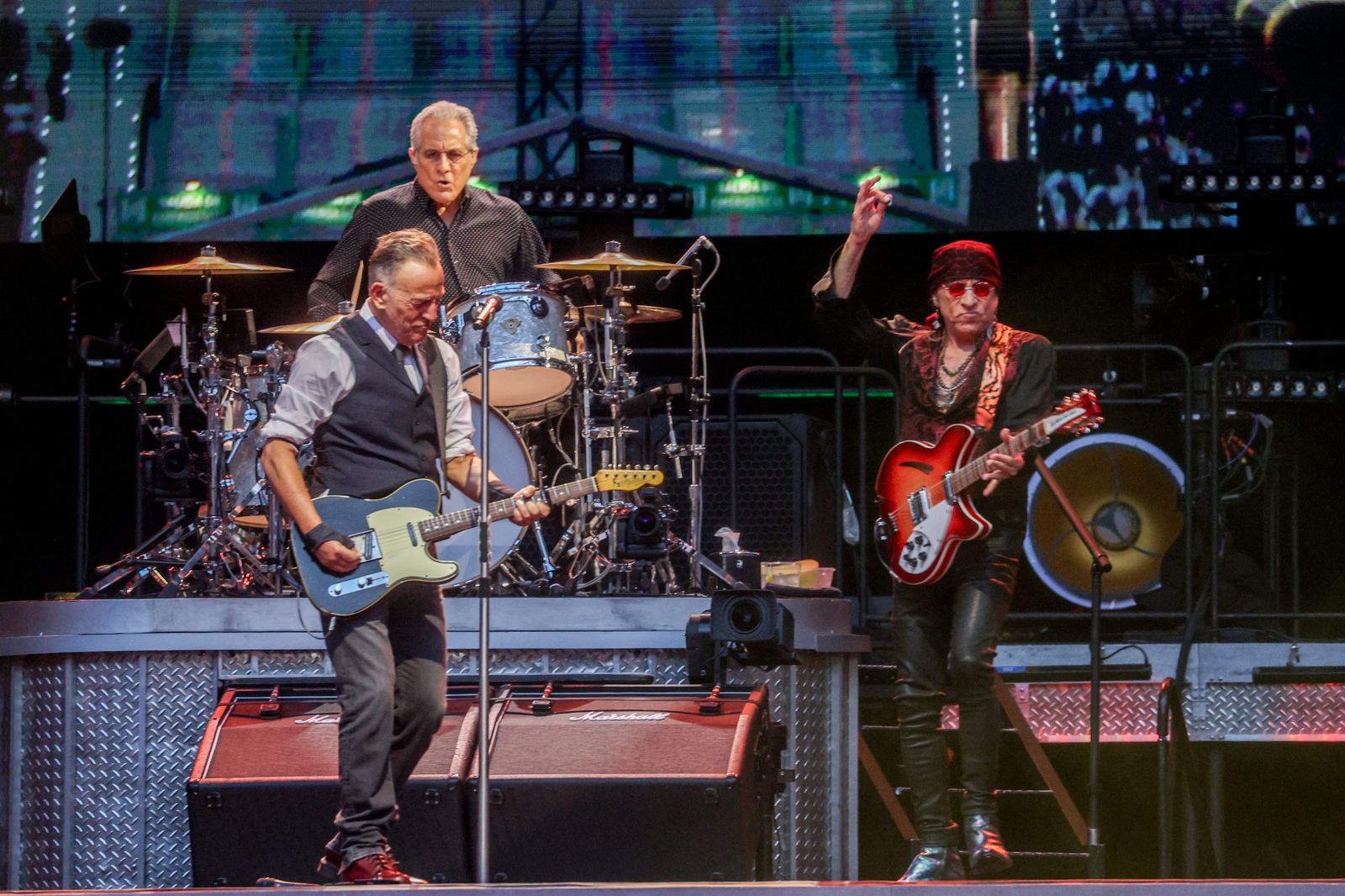 Bruce Springsteen con Steven Van Zandt en el Metropolitano