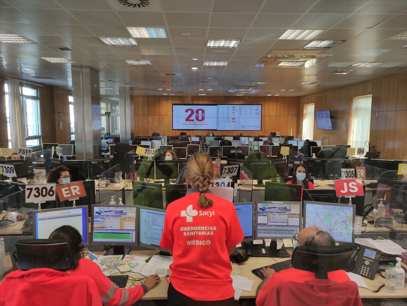 Sala del Centro de Emergencias 112 de Castilla y León
