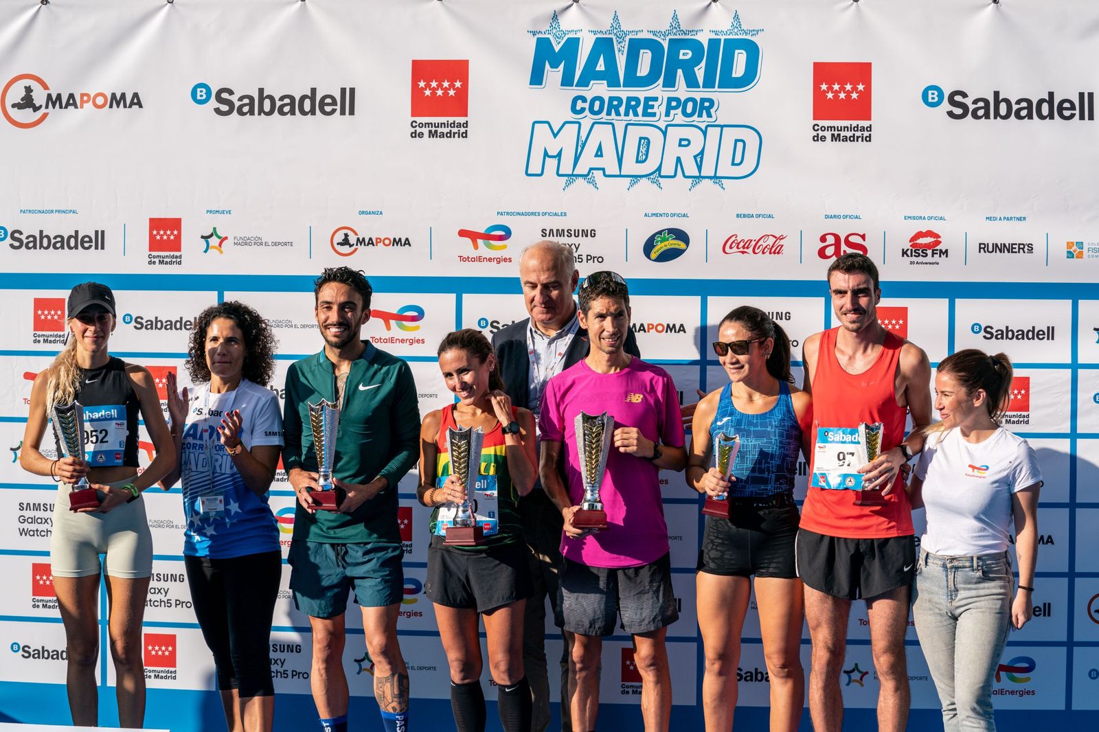 Podio de  'Madrid corre por Madrid'