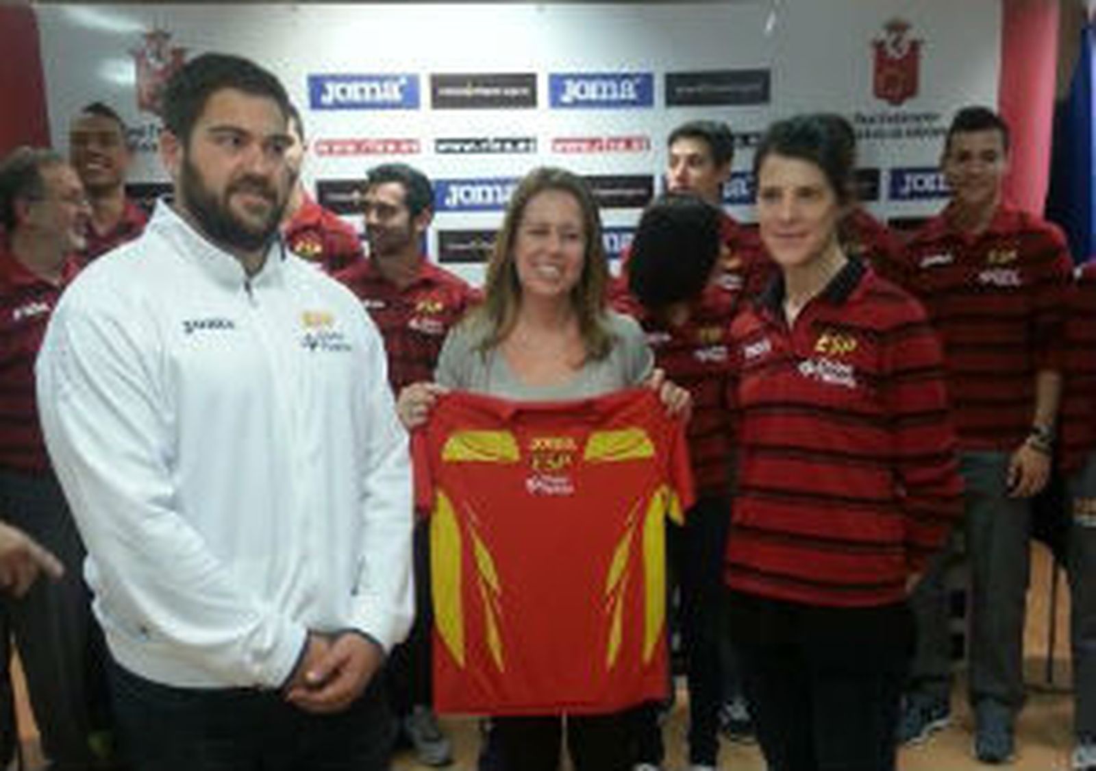 Ruth Beitia y Borja Vivas con Ana Muñoz