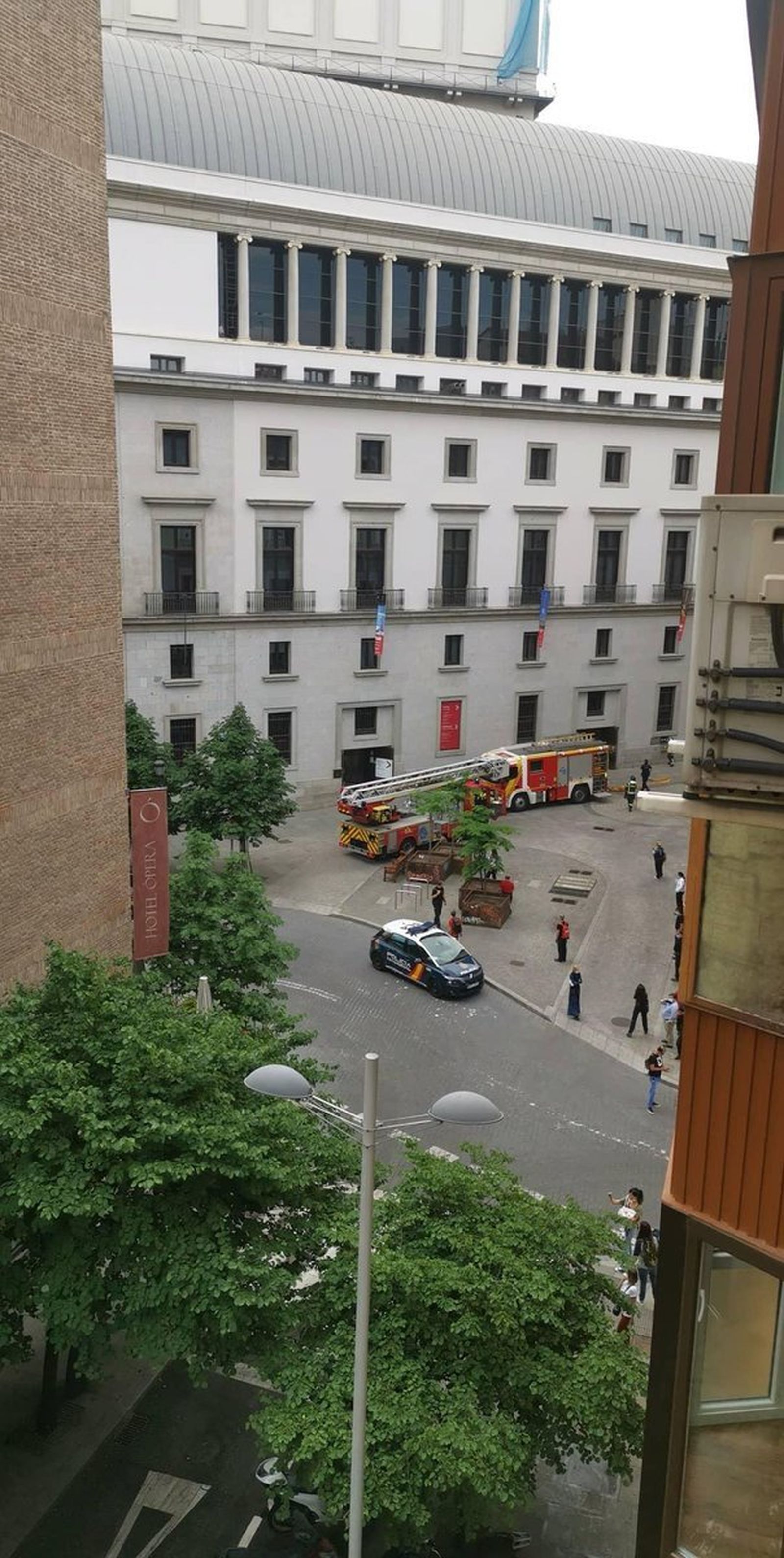 Un coche de bomberos en el Teatro Real