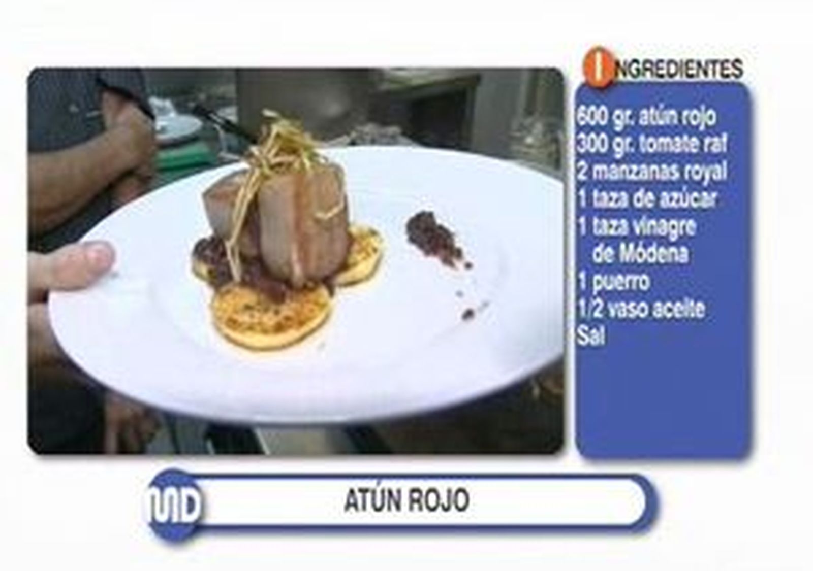 Atún rojo con manzana caramelizada