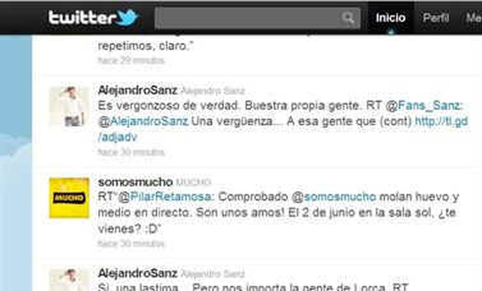 Alejandro Sanz se enfada y  deja de escribir en Twitter