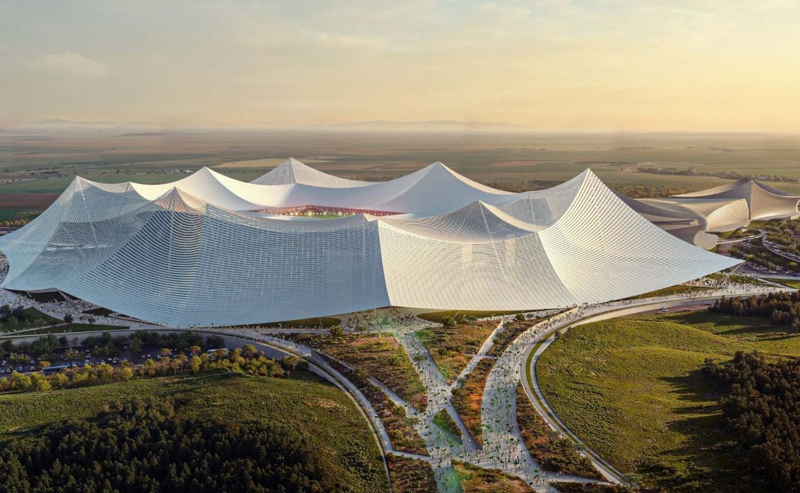 Imagen del prototipo del estadio Hassan II de Marruecos