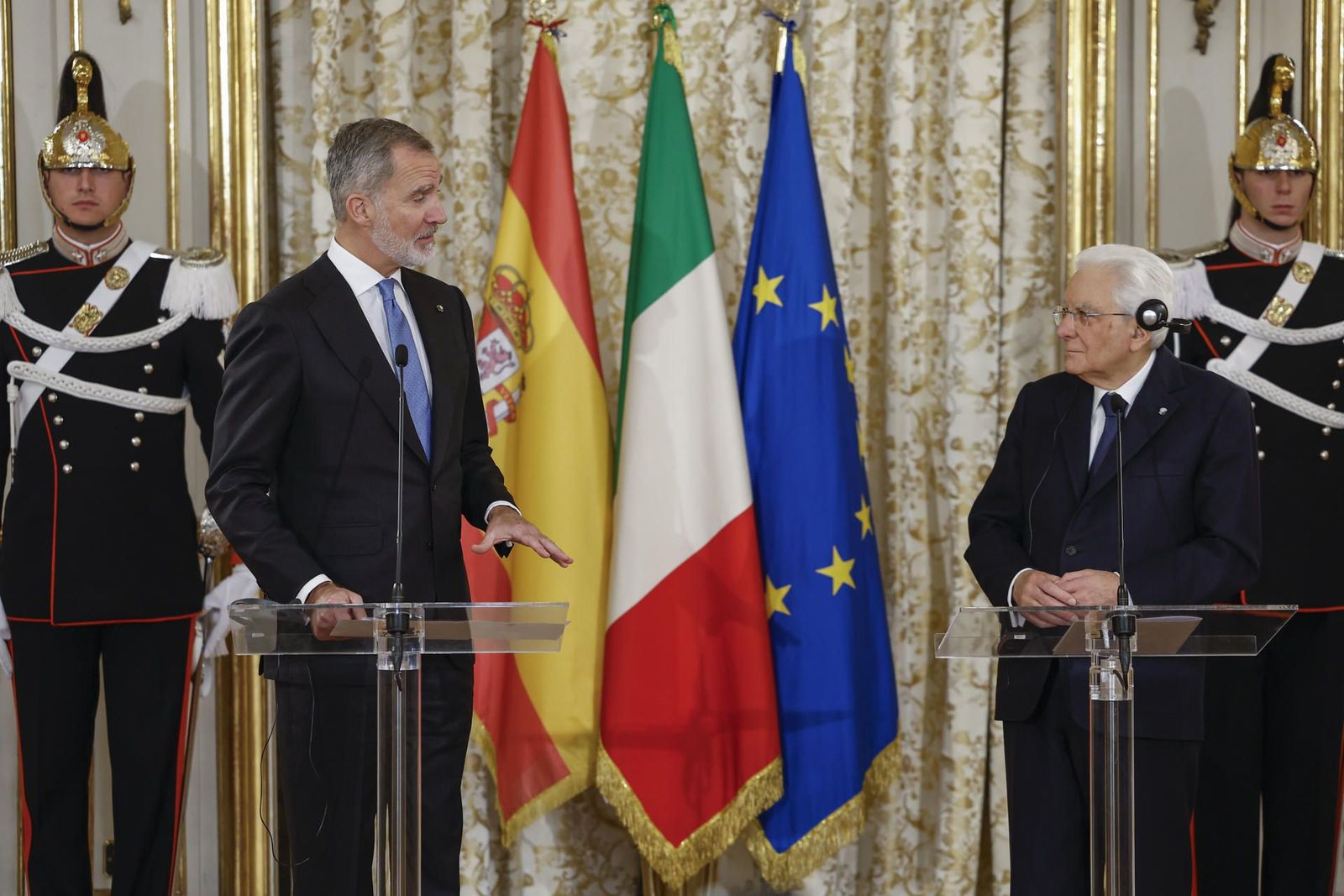 Los Reyes, recibidos por el presidente de Italia, Sergio Matarella