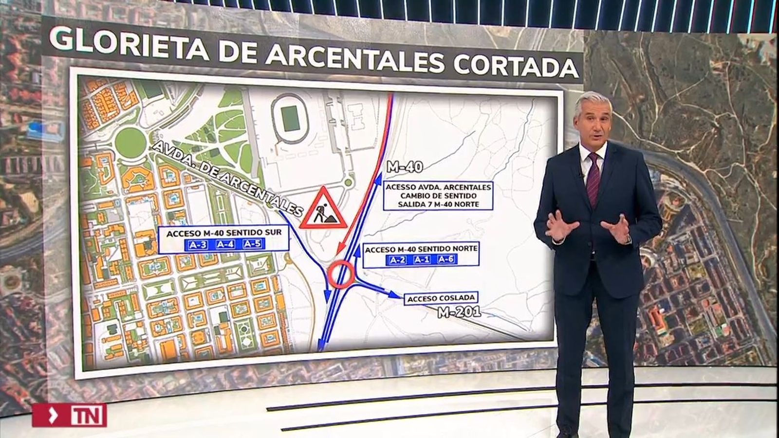 Cortes en la glorieta de Arcentales