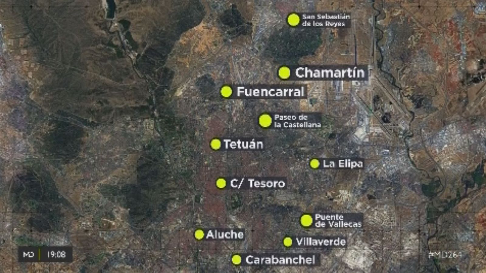Zonas donde se han producido apuñalamientos durante los últimos meses