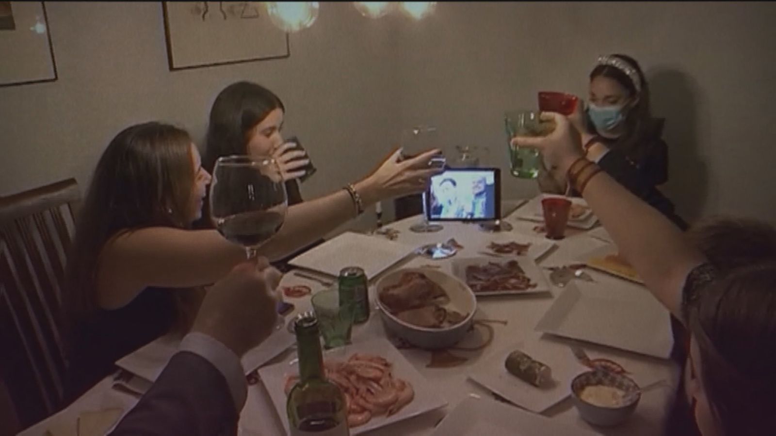 Simulación cena de Navidad
