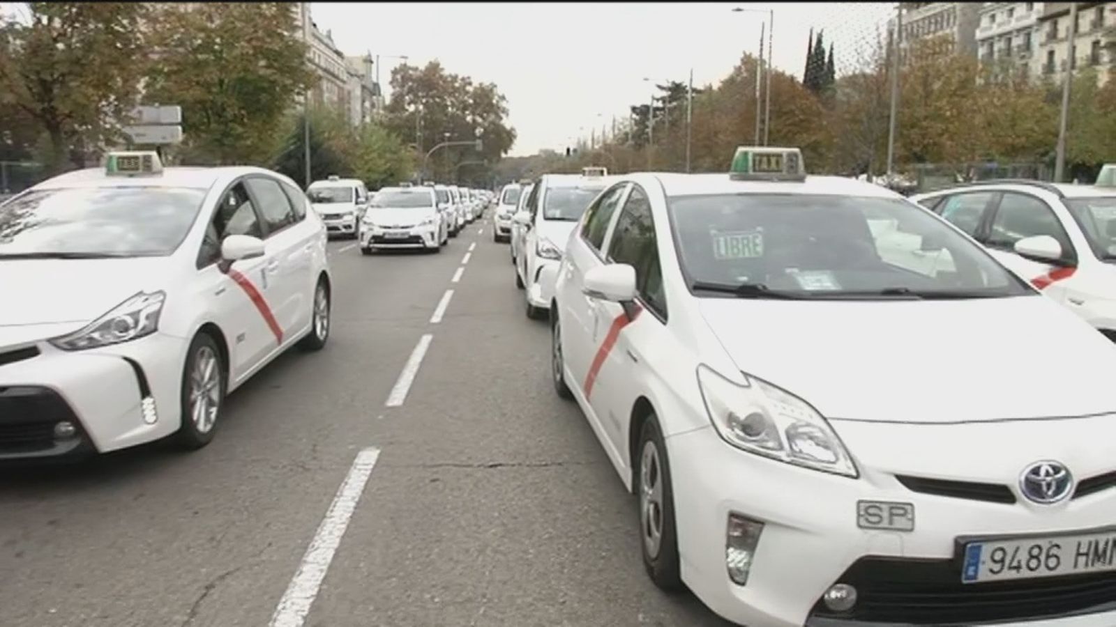 Concentración del sector del taxi en Madrid
