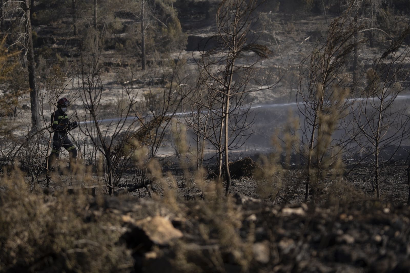 Trabajos de extinción del incendio de Villanueva de Viver, Castellón
