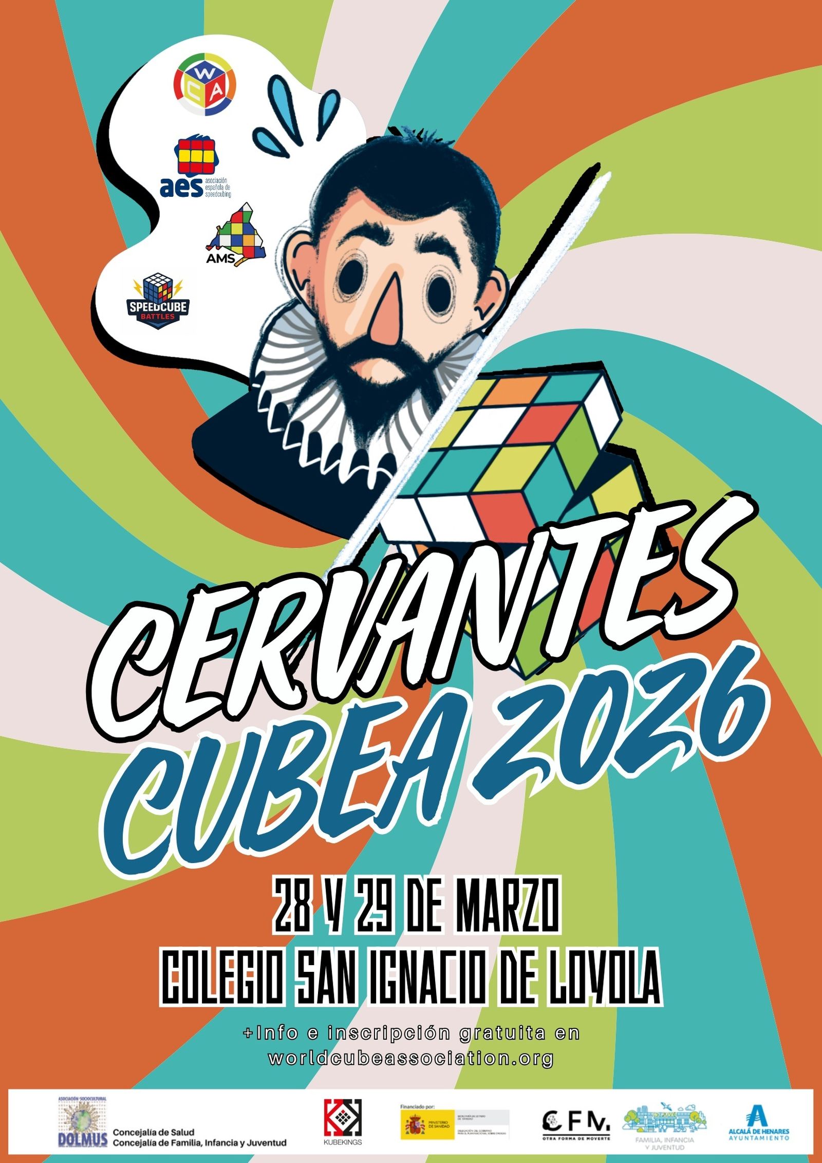 Cartel del Torneo Nacional de Cubo de Rubik en Alcalá de Henares