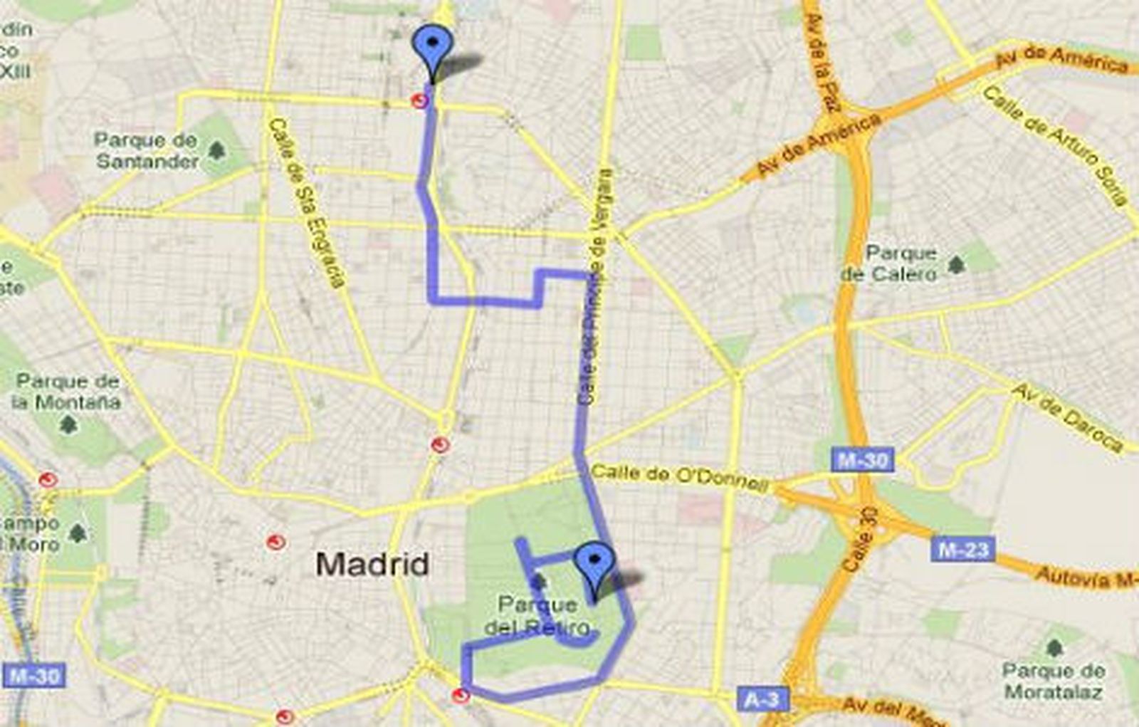 Recorrido carrera popular
