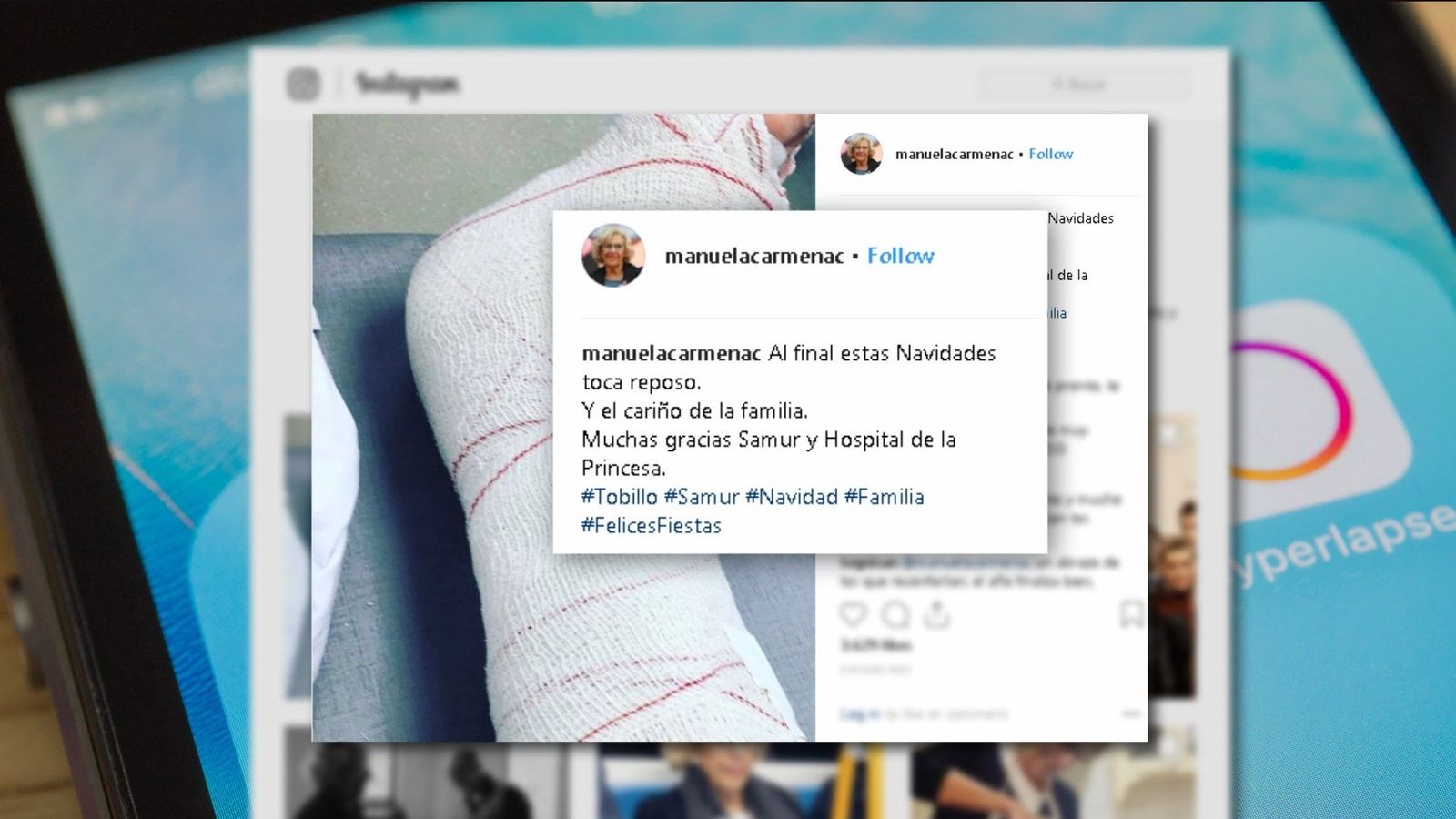 Carmena mejora, se encuentra animada y será dada de alta este miércoles