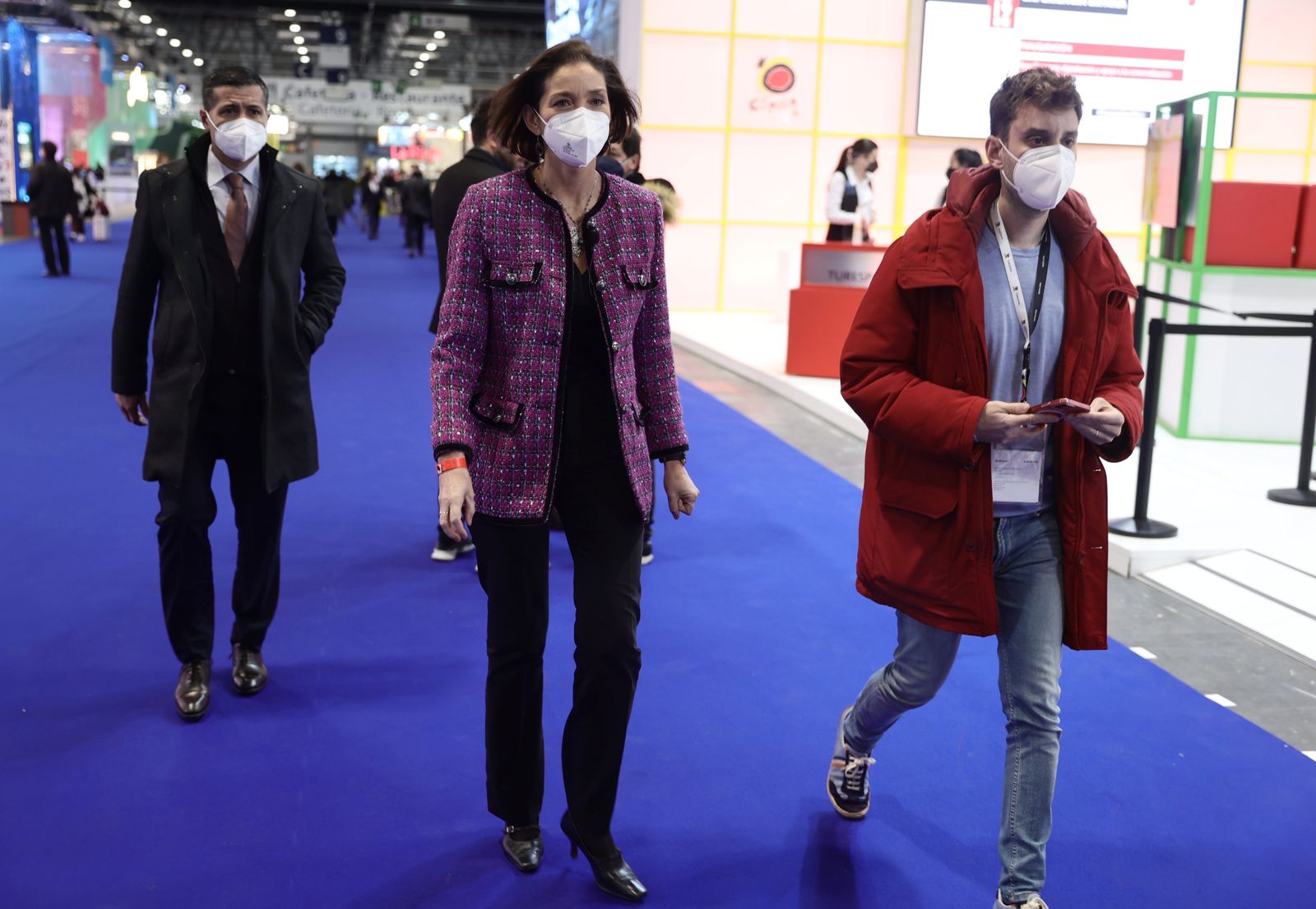 La ministra de Industria, Comercio y Turismo, Reyes Maroto, a su llegada a la 42ª edición de la Feria Internacional del Turismo