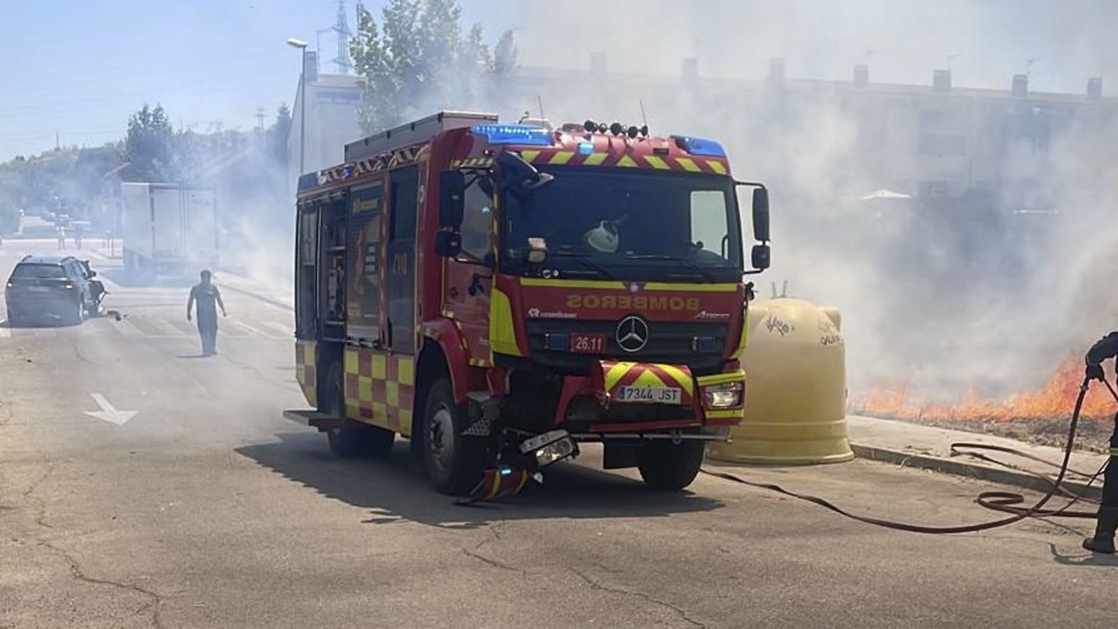 Camión de Bomberos siniestrado