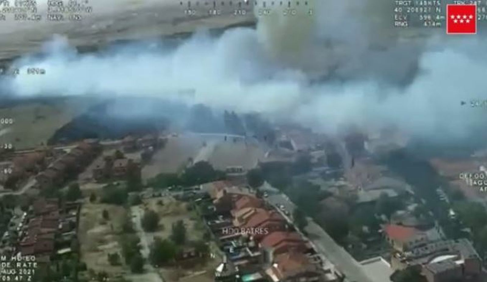 Incendio forestal en Batres