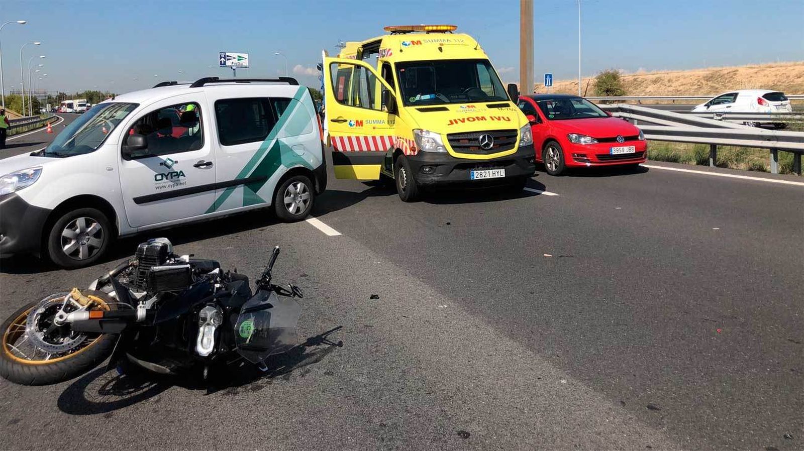 Accidente de un motorista en la M-40