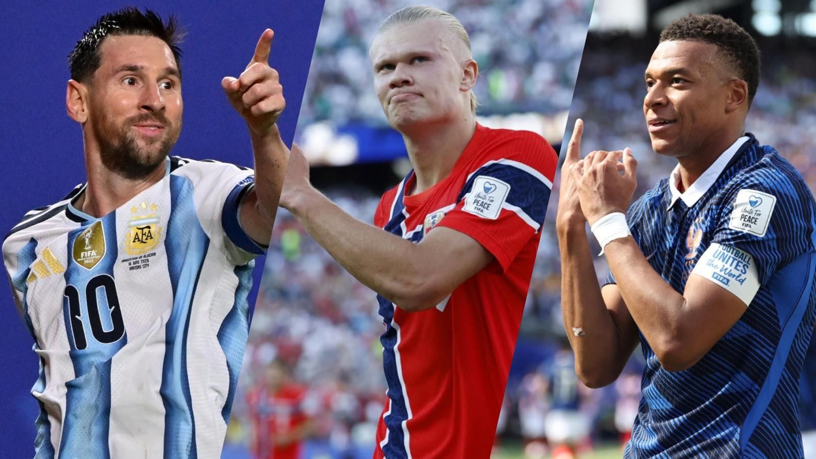 Messi, Haaland y Mbappé