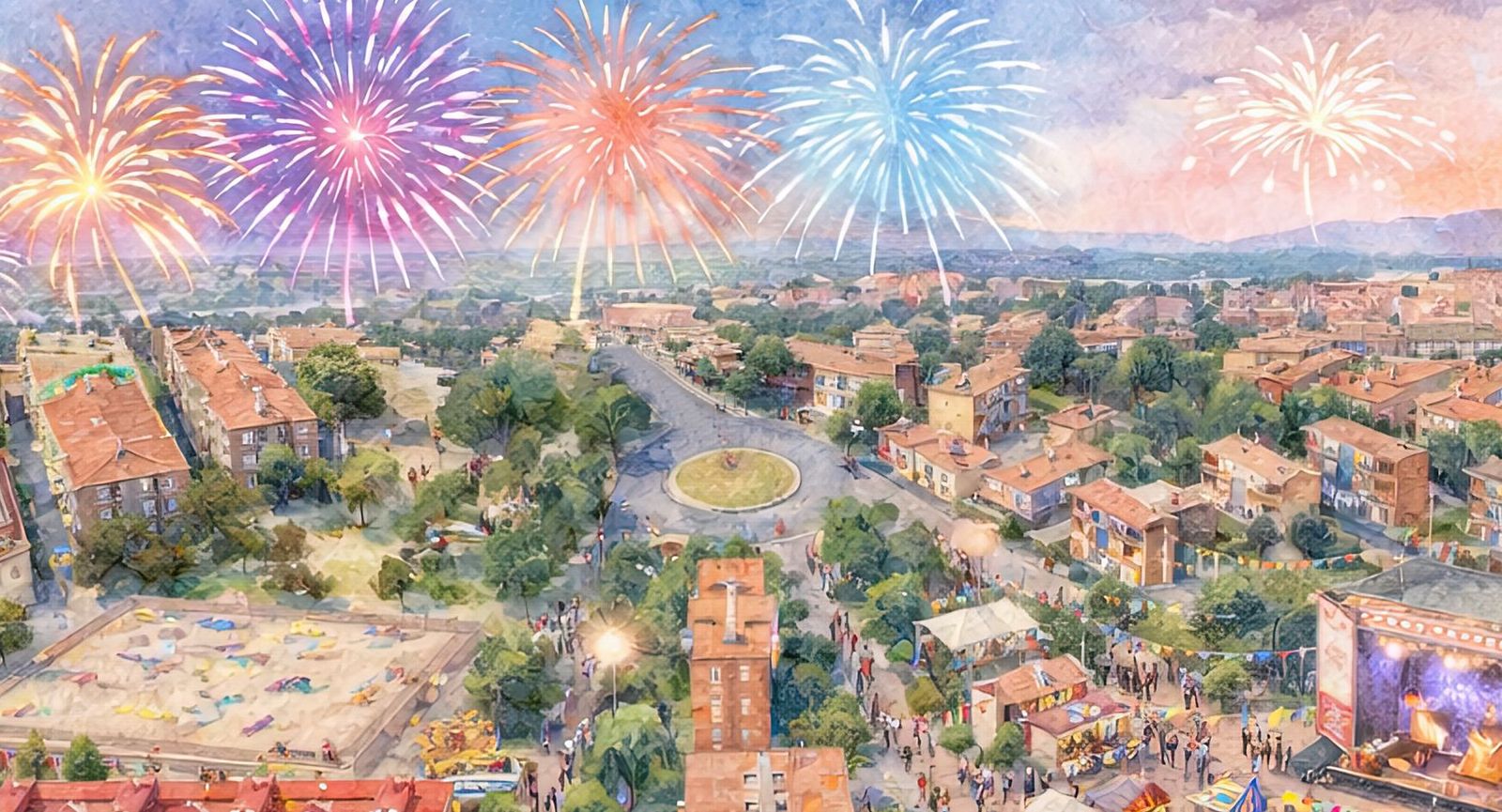 Cartel de las fiestas del Distrito III de Alcalá de Henares