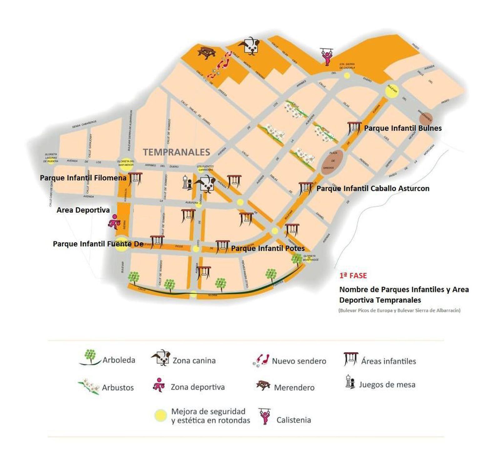 Ocho parques y áreas de deporte en Sanse