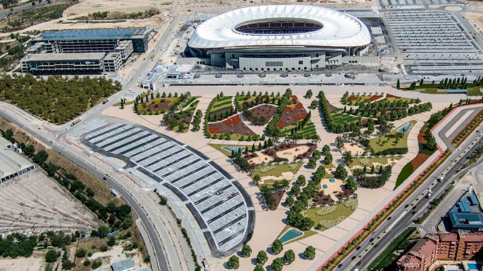 Comienzan las obras de ajardinamiento en el Wanda Metropolitano