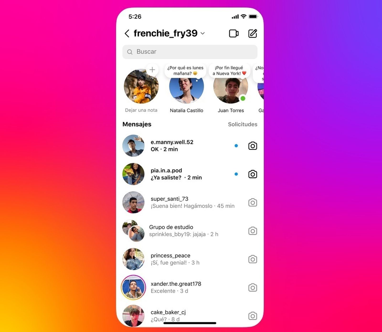 Ya puedes dejar mensajes breves a los amigos y seguidores con Instagram