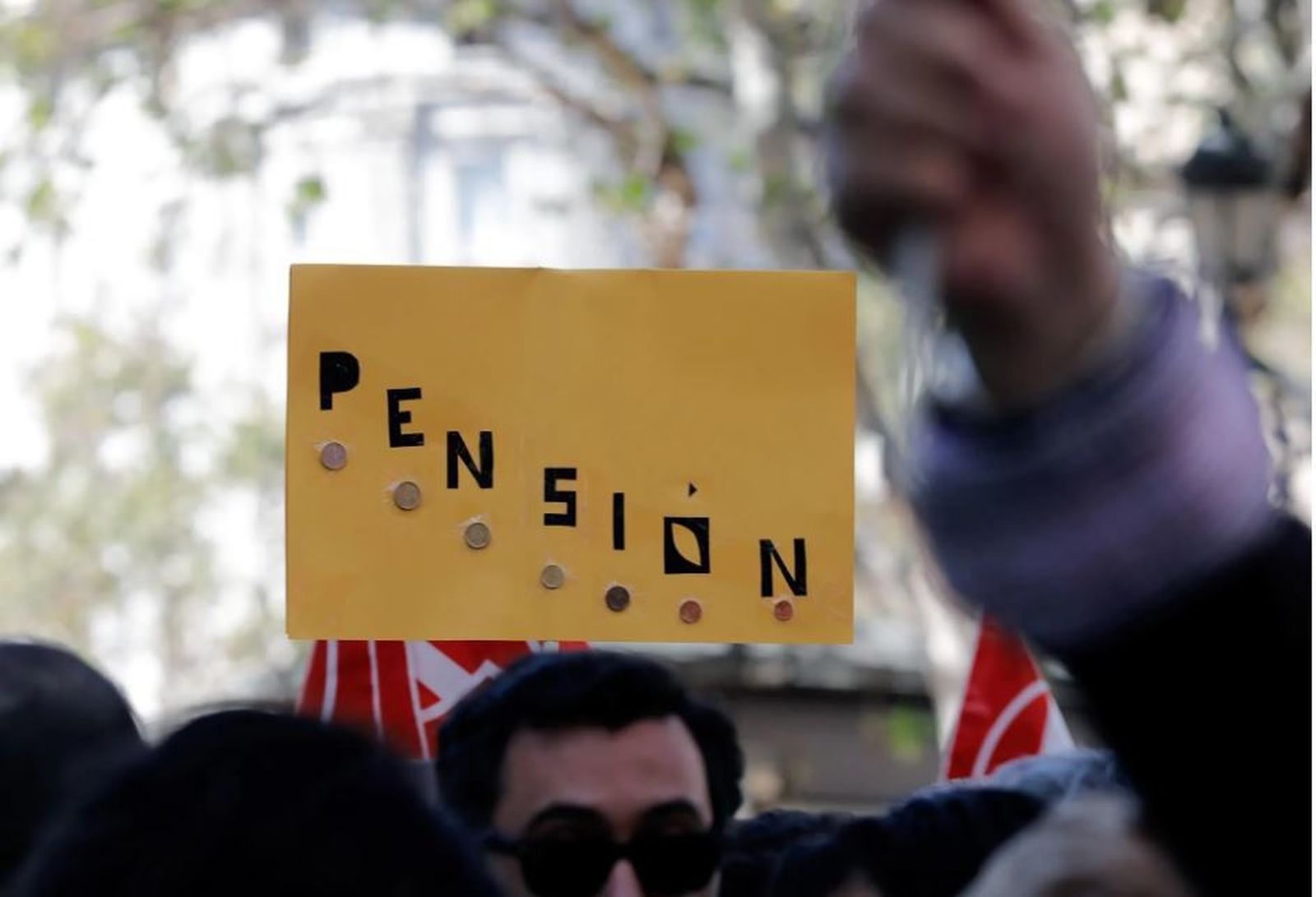 Cartel sobre pensiones