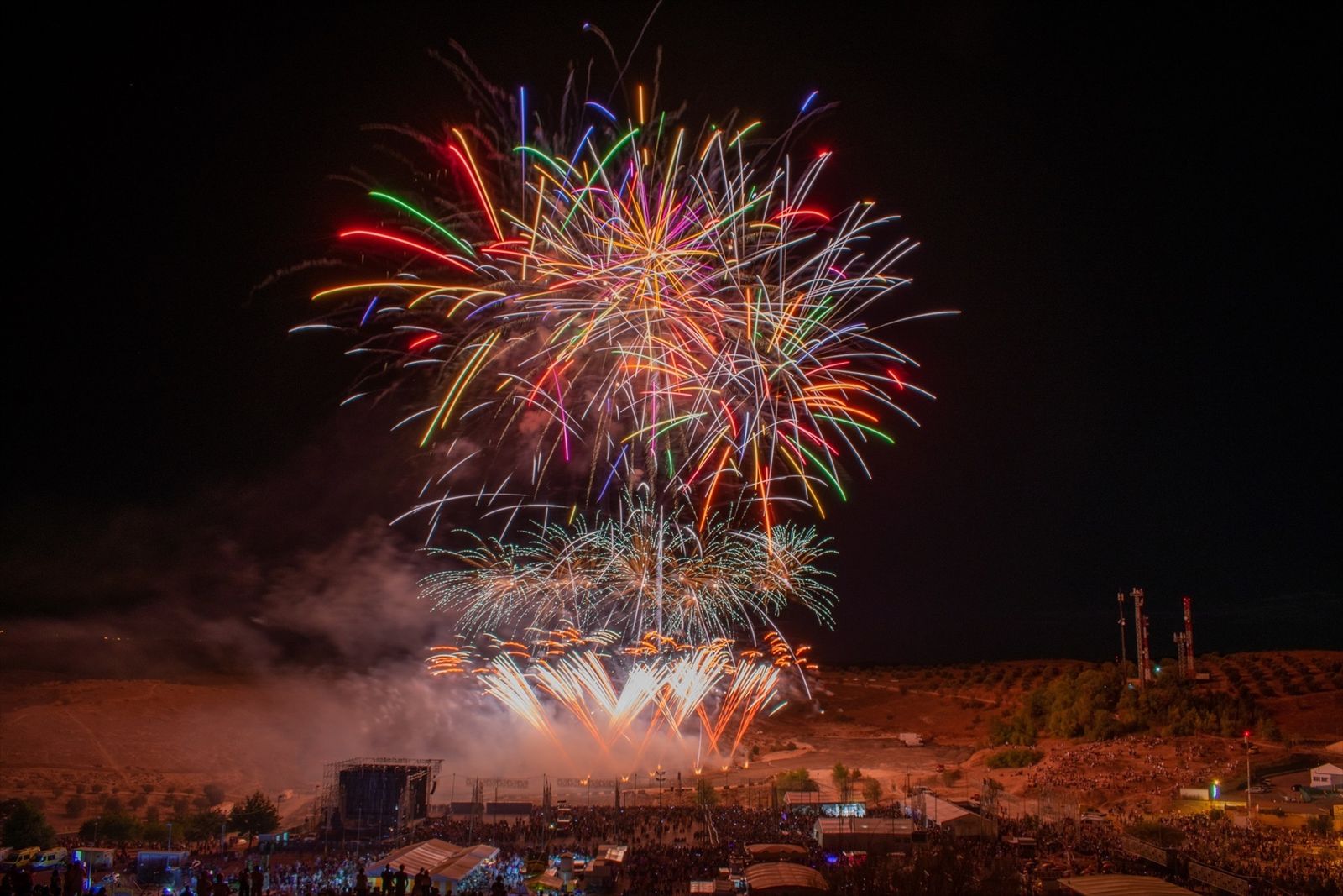 Espectáculo de fuegos artificiales en Arganda del Rey, Madrid