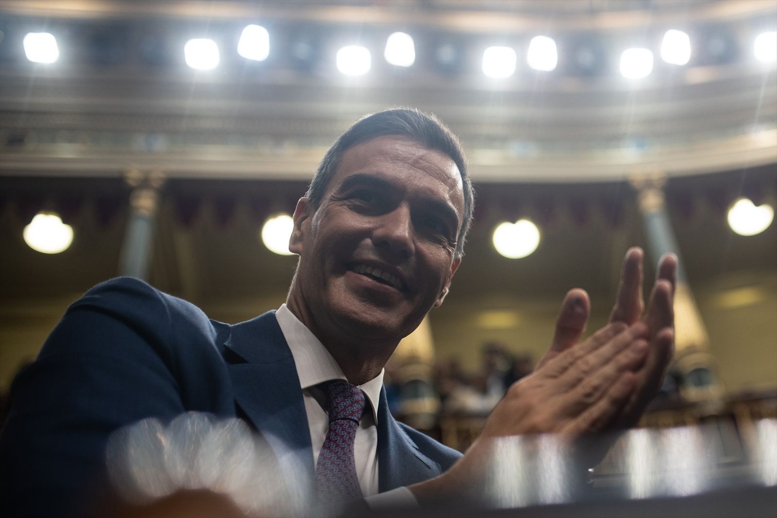 Pedro Sánchez tras el resultado de la votación de investidura en el Congreso
